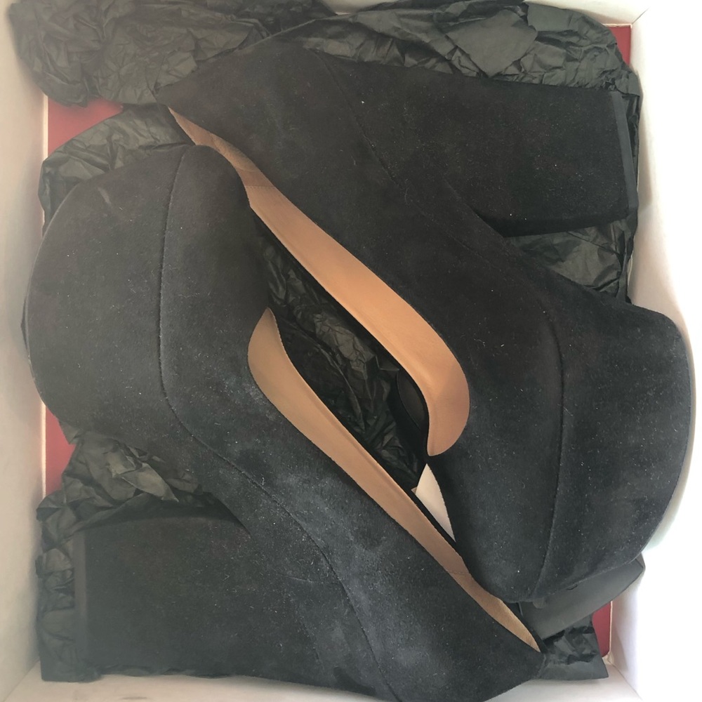 Celine Black Platform chunky heal blk suede - Picture 2 of 7